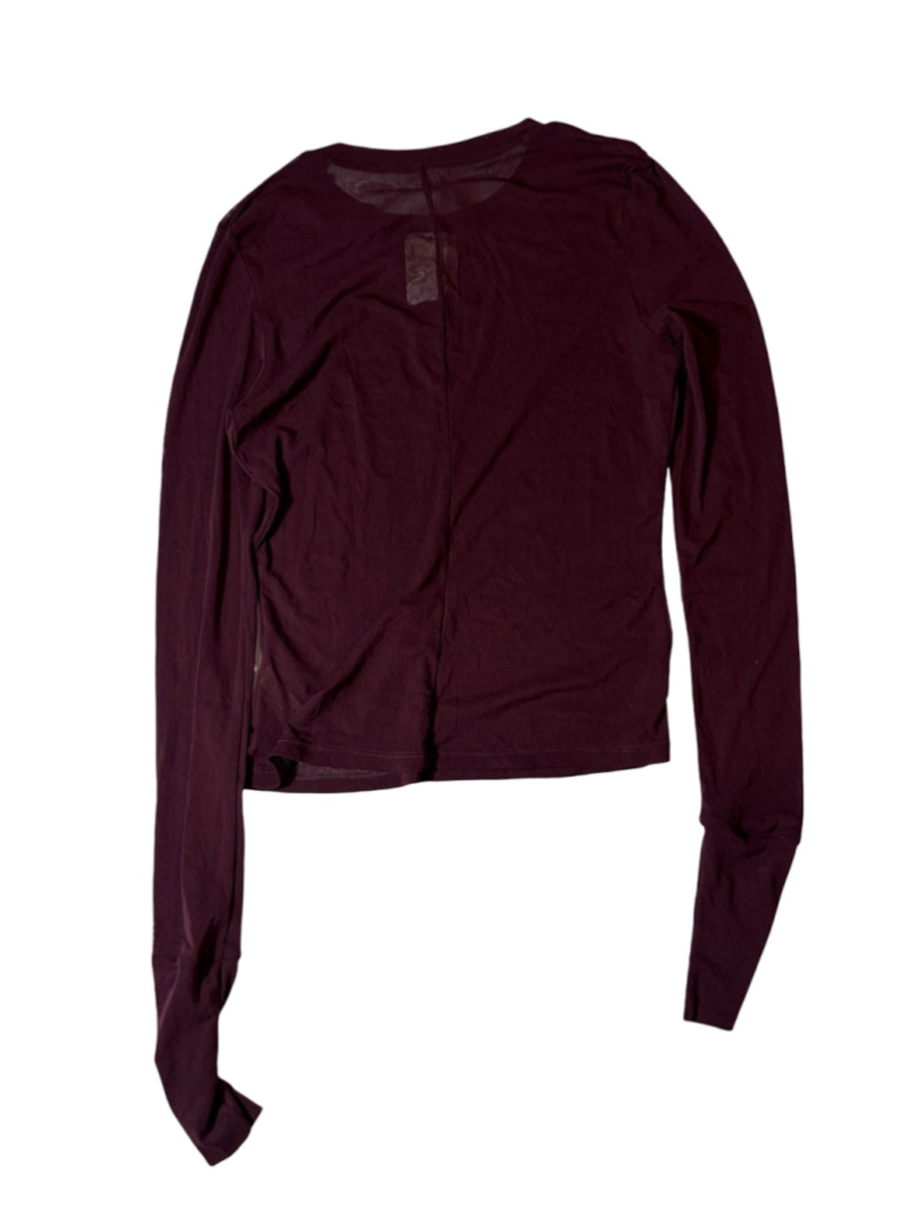 Intimately Free People Before Sunset Mesh Long Sleeve Top Large Burgundy NWT